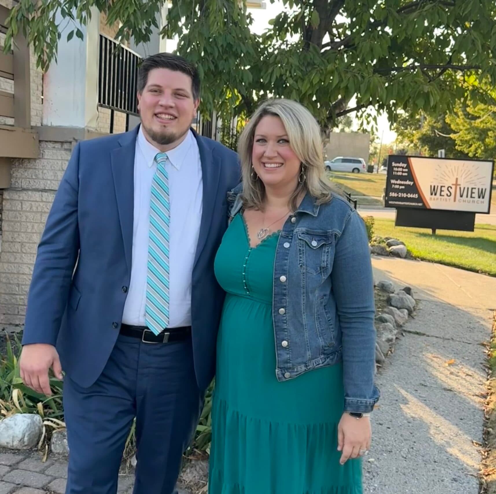 Pastor Eli and his wife Amanda outside Westview Baptist Church